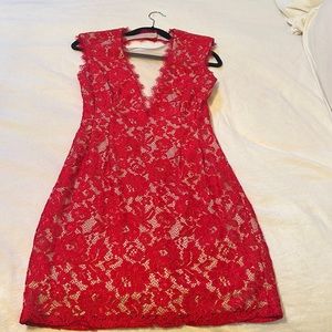 Aden red lace dress